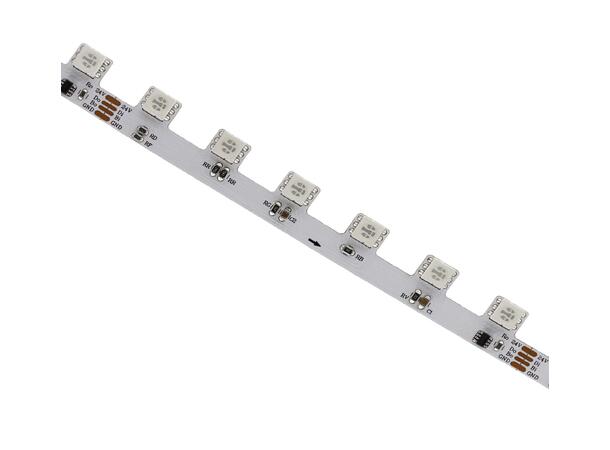 SBL 24V RGB LED Pixel Strip 8.8W/m, Bend 5m, 12mm, CV,60 LED/m, CRI >90, Hvit PCB
