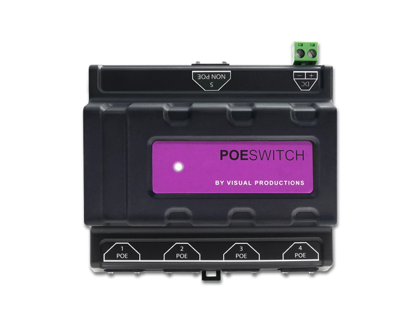 VISUAL PRODUCTIONS PoeSwitch DIN Rail 4 Port Unmanaged