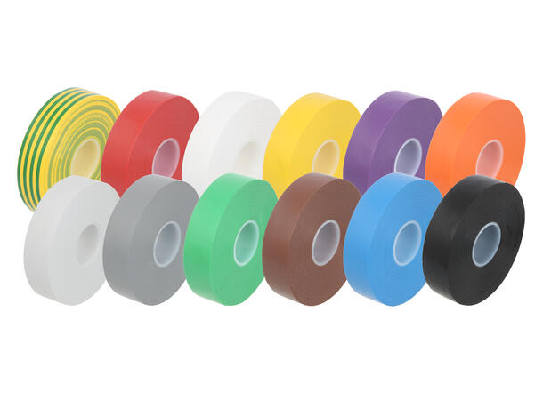 ADVANCE AT7 pvc isolasjons tape 15mm x 10m, 10 assorterte farger