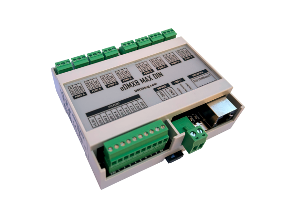 DMX KING eDMX8 MAX DMX Node DIN, RJ45, 8 x DMX 512 in/out, RDM