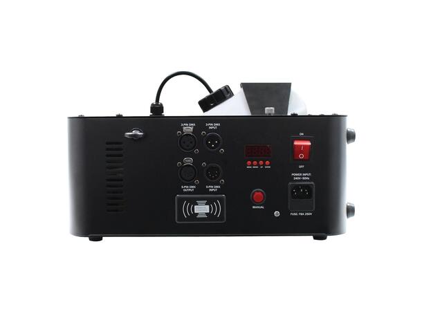 EQUINOX Verti Jet Røykmaskin 1500W, 2.5 liter tank,RGB LED, DMX
