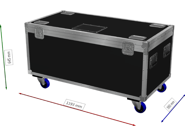 KAGU BQ6, Flightcase for Briteq Fresnell for 6 stk THEATRE 100EC, med hjul