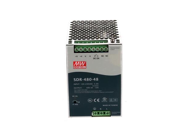 MEANWELL Strømforsyning 48VDC, 480W DIN rail