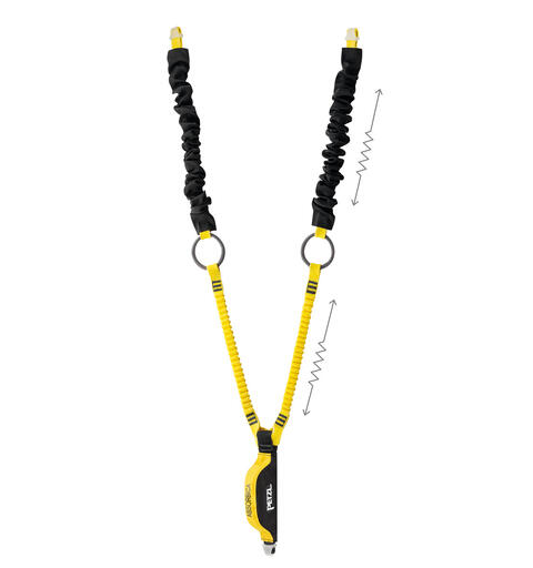 PETZL ABSORBICA-Y TIE-BACK MGO Fangline Int. vers, dobbel, m/falldemper, 150cm