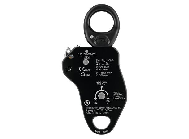 PETZL PRO TRAXION Trinse Med låsekam, for 8-13mm tau