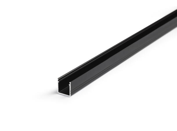 TOPMET Aluprofil SMART10-C2 12x12mm 2m, Sort, Opal & Sort diffusor