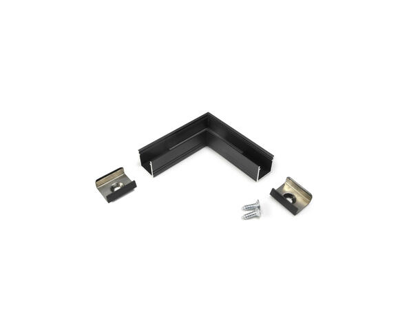 TOPMET Aluprofil SMART10-C2 12x12mm 2m, Sort, Opal & Sort diffusor