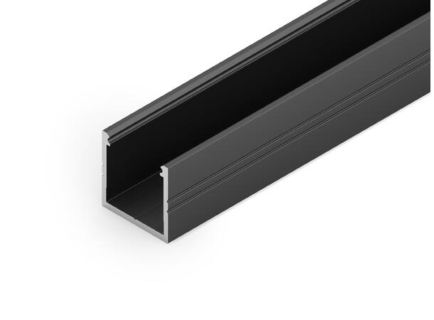 TOPMET Aluprofil SMART16_C3 18,8x18,6mm 2m, Sort, Opal click diffusor
