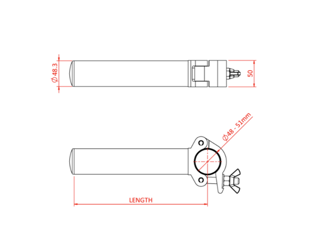 DOUGHTY Boom arm 250mm Sort