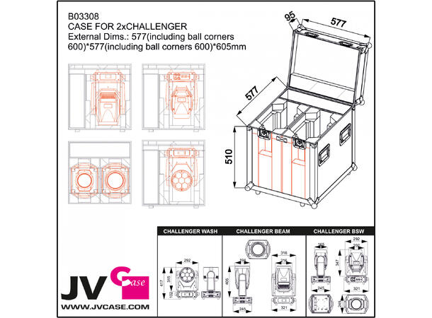 JB SYSTEMS Flightcase 2 x Challenger
