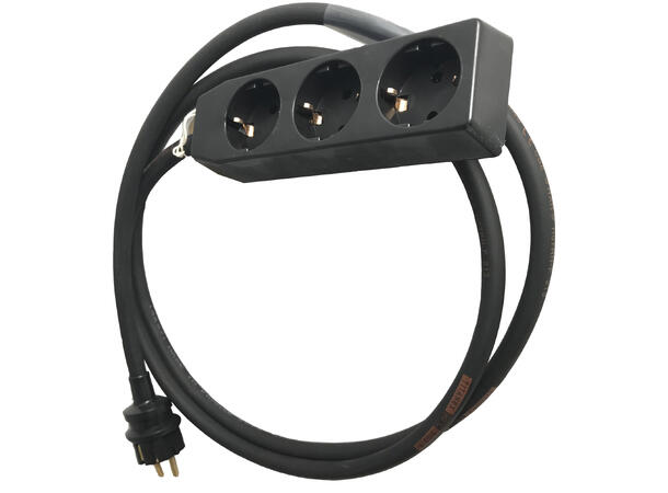 KAGU Nettkabel med 3x Schukouttak 1,5mm2 HO7RN-F kabel. 10 meter 