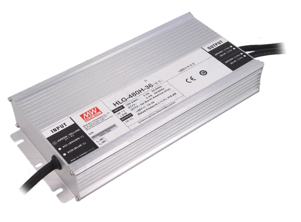 MEANWELL Strømforsyning 36VDC 480W 13.3A, For LED Strip etc., IP67