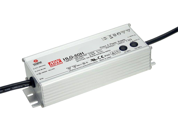 MEANWELL Strømforsyning 36VDC 60W 1.7A, For LED Strip etc., IP67