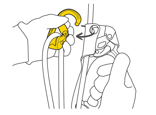 PETZL P75 SL Rollclip Z Karabinkrok 20kN, grå, aluminium,Screwlock