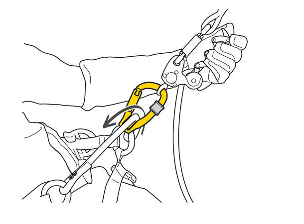 PETZL P75 SL Rollclip Z Karabinkrok 20kN, grå, aluminium,Screwlock