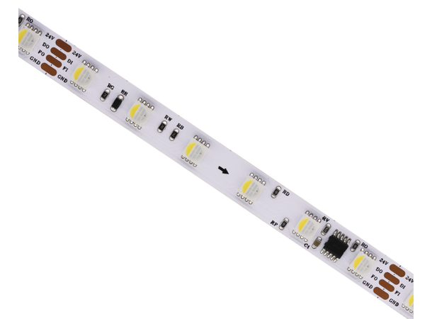 SBL 24V RGBW LED Pixel Strip 15W/m 5m, 10mm, BPR, 84 LED/m, Hvit PCB