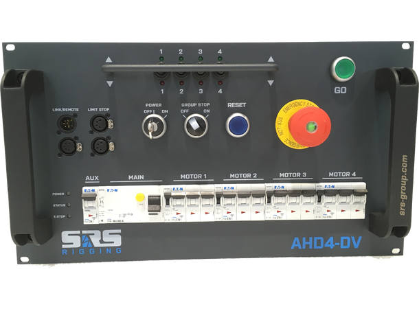 SRS AHD4-LV  motorstyring LVC, 4ch 6U,  400V 32A inn,  rekkeklemme+Link