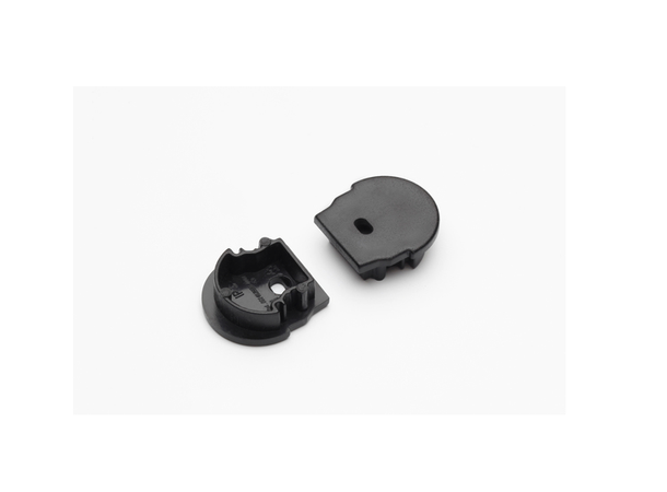 TOPMET End cap UNI12 BCD/U 20stk, Med kabel hull, Sort