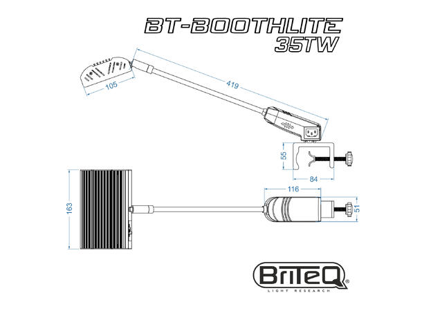 BRITEQ BT-Boothlite 35TW Messebelysning 35W TW LED, 120°