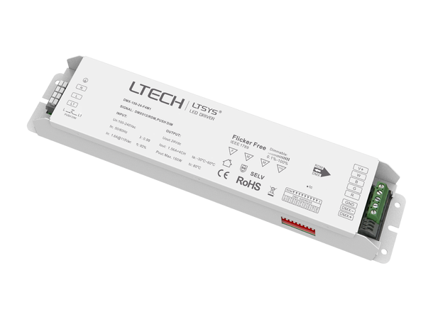 LTECH PSU+ LED driver 150W. DMX/RDM. 4ch PSU og driver i ett, Demomodell