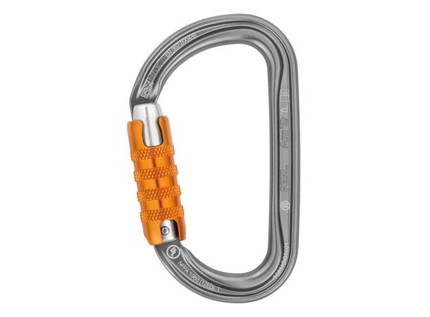 PETZL Am’D Karabinkrok med triactlås 27kN, Grå, aluminium, selvlåsende