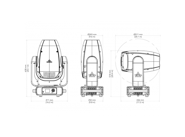 PROLIGHTS Astra Profile900 Moving head 900W, CCT 7000K, 5° - 52°, WDMX