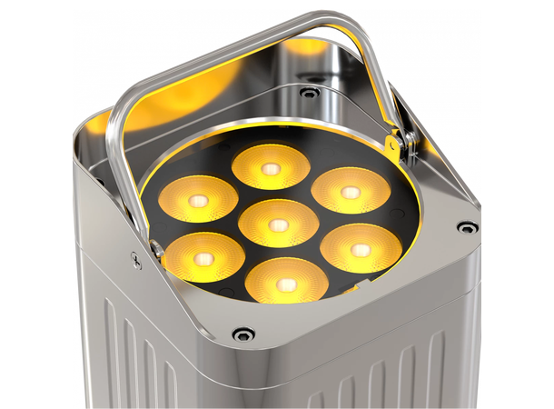 PROLIGHTS Smart BatPlus NEO, IP65 7 x 10W RGB+WW LED, 11°, CRMX, Chrome