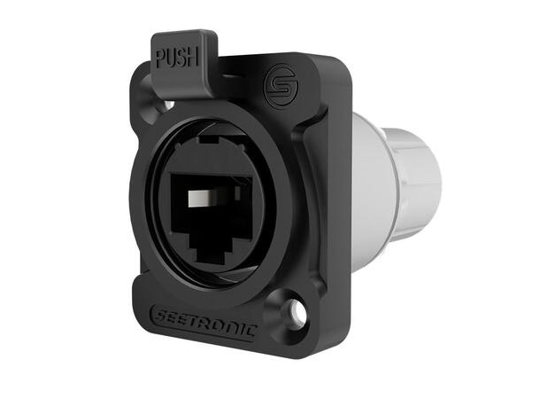 SEETRONIC SE8FDYH-60-B-C6A RJ45, IP65 Black. D-panel. Feed thru, Cat6A