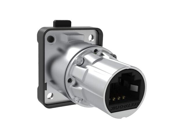 SEETRONIC SE8FDYH-60-B-C6A RJ45, IP65 Black. D-panel. Feed thru, Cat6A