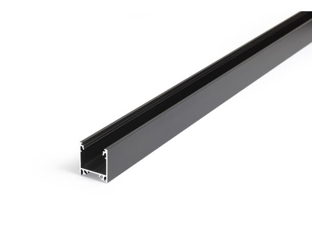 TOPMET Aluprofil LINEA20_F, 30x20,4mm 2m, Sort, Opal click diffusor