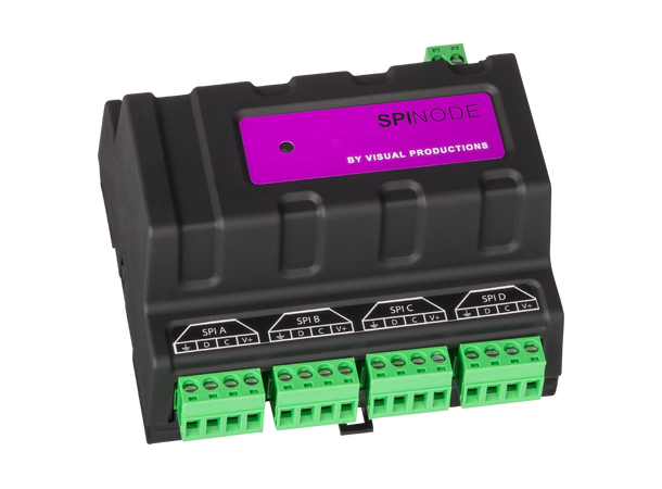 VISUAL PRODUCTIONS SpiNode DIN Rail,4 Port SPI Ethernet node