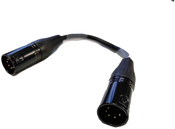 KAGU XLR 5pin Han - Han DMX Overgang 20cm, Krymp