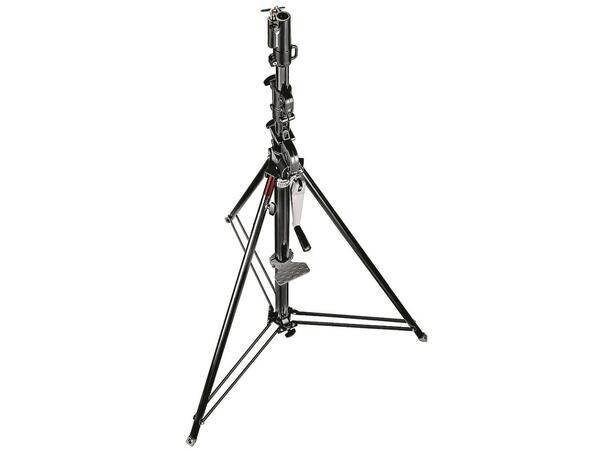 MANFROTTO Geared Wind-Up Stand With Safety Release Cable, Black, Chrome