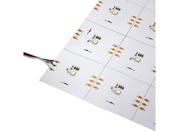 SBL 24V SPI-RGB LED Flex panel, Hvit PCB 240 x 480mm, CV, 32stk LED, 500lm/m, 20W