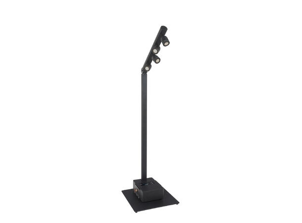 BRITEQ BTI-AKKUPOLE Utebelysning, IP64 4 x 5W WW LED, 3200K, Batteridrift, Sort