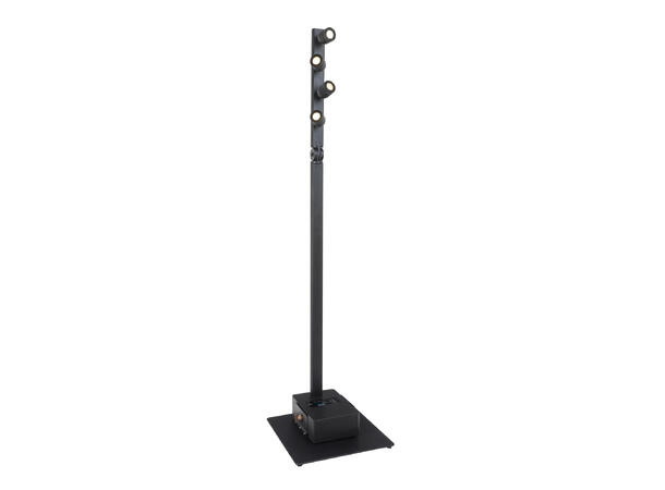 BRITEQ BTI-AKKUPOLE Utebelysning, IP64 4 x 5W WW LED, 3200K, Batteridrift, Sort