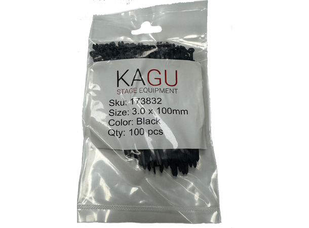 KAGU Strips 3.0 x 100mm 100stk, Sort