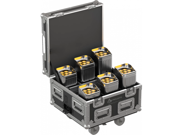 PROLIGHTS Smart BatPlus NEO Pack, IP65 6 x Smart BatPlus Neo, Flight med lading