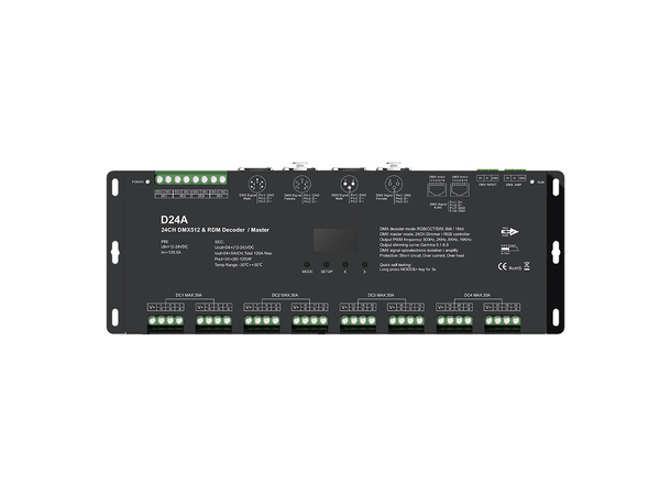 SBL DMX LED Driver CV 24ch Input 5-24V, Out 24 x 3A, DMX-512, RDM