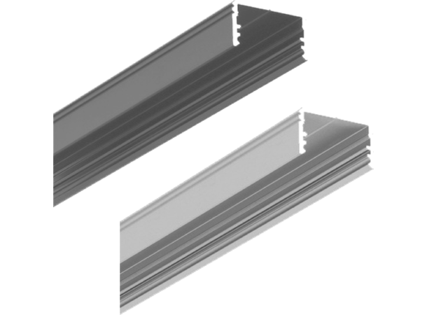 TOPMET Aluprofil Corner16 24x19.5mm Sort 2m, C6 Opal diffusor