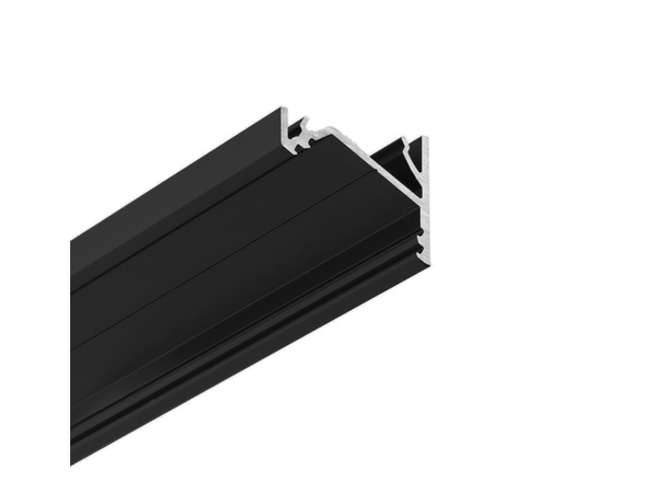 TOPMET Aluprofil Corner16 24x19.5mm Sort 2m, C6 Opal diffusor