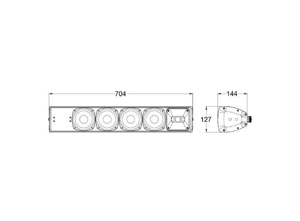 AUDIOPHONY EXTLine134B Høyttaler IP65 4 x 4", 130W 100V/8Ohm, Sort