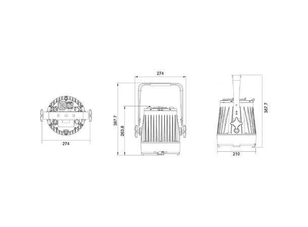 BRITEQ BT-SMARTZOOM LED Par Sort, 5-17 DMX-kanaler