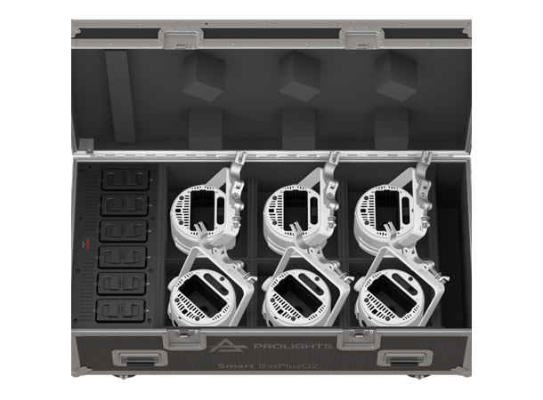 PROLIGHTS FCLPLUSSBPG2  Flightcase 5 x FCLPLUSSBPG2, Lader til 6 batteri