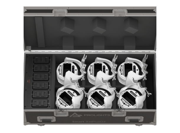 PROLIGHTS FCLPLUSSBPG2  Flightcase 5 x FCLPLUSSBPG2, Lader til 6 batteri