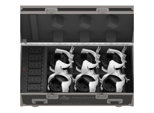 PROLIGHTS FCLPLUSSBPG2  Flightcase 5 x FCLPLUSSBPG2, Lader til 6 batteri
