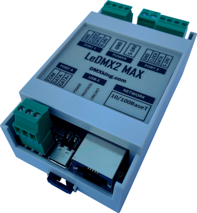DMX KING LeDMX2 MAX Pixel control DIN, 1020 RGB Pixels, 768 RGBW Pixels ...