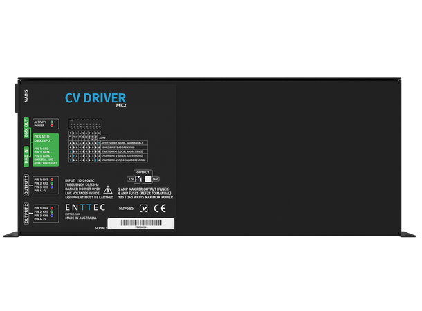 ENTTEC Aleph CV LED Driver Mk2, B-Vare LED PSU+Driver i ett. 24V, 240W