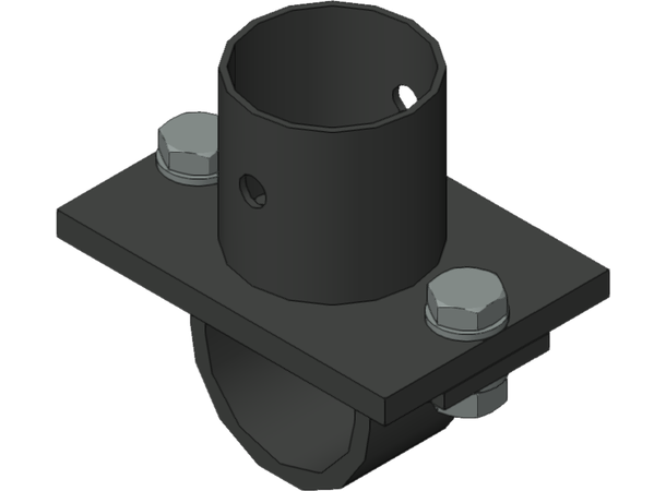 RST Brakett, monteringsplate rør 75 x 110mm, 48mm rør