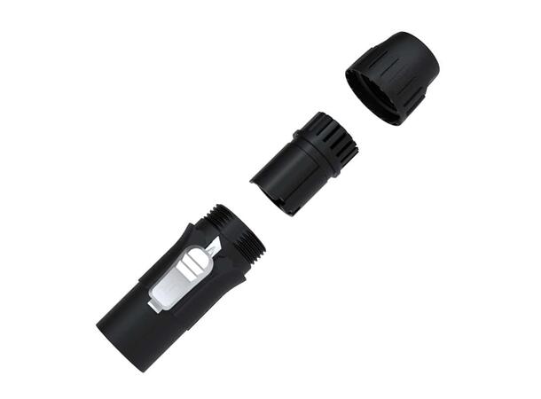 SEETRONIC SAC3MX han for kabel Sort, strøm ut. 16A/250V, komp. m/ TRUE1